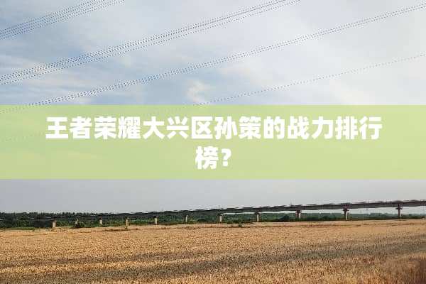 王者荣耀大兴区孙策的战力排行榜？