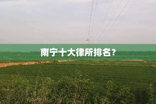 南宁十大律所排名？