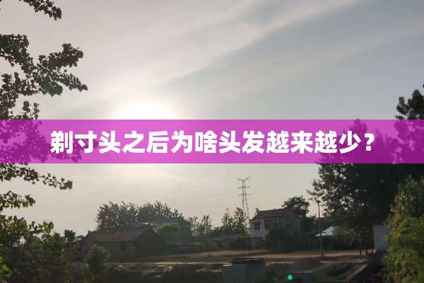 剃寸头之后为啥头发越来越少？