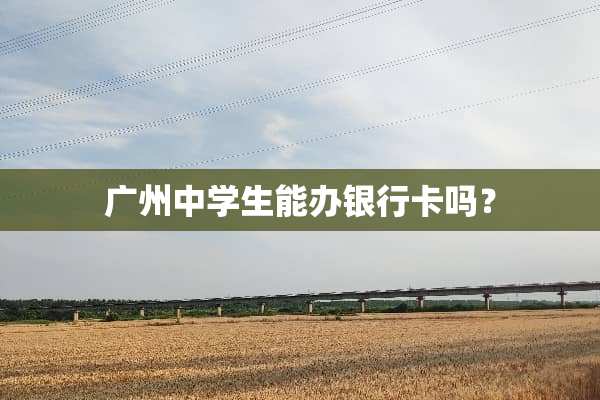 广州中学生能办***吗？
