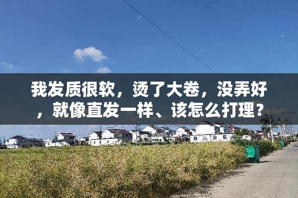 我发质很软，烫了大卷，没弄好，就像直发一样、该怎么打理？