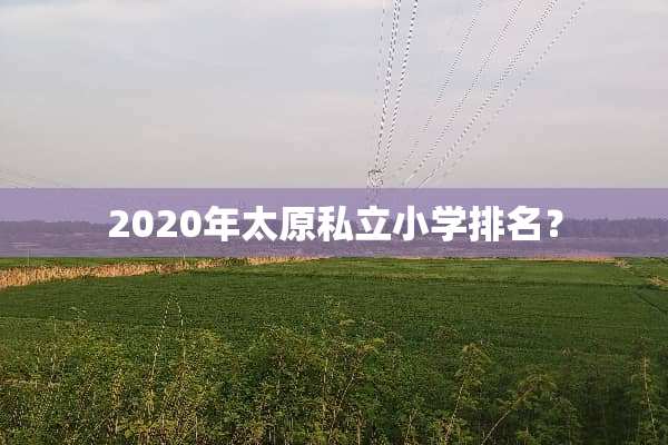 2020年太原私立小学排名？