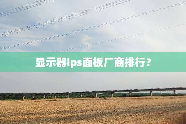 显示器ips面板厂商排行？