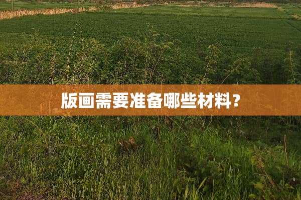 版画需要准备哪些材料？