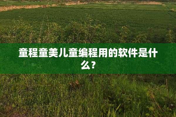 童程童美儿童编程用的软件是什么？