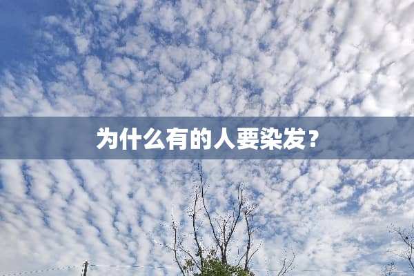 为什么有的人要染发？