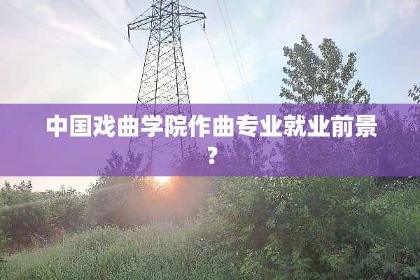 中国戏曲学院作曲专业就业前景？