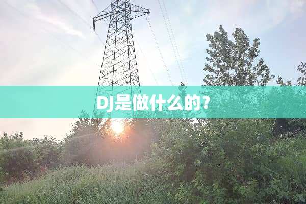DJ是做什么的？