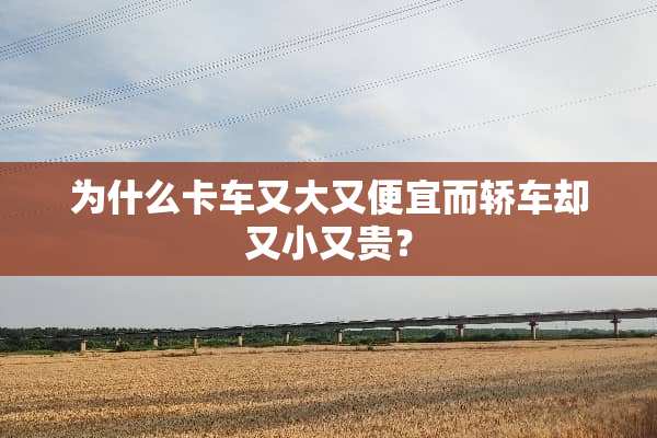 为什么卡车又大又便宜而轿车却又小又贵？