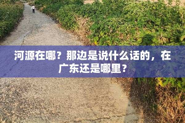 河源在哪？那边是说什么话的，在广东还是哪里？