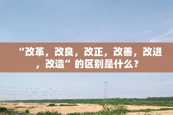“改革，改良，改正，改善，改进，改造”的区别是什么？