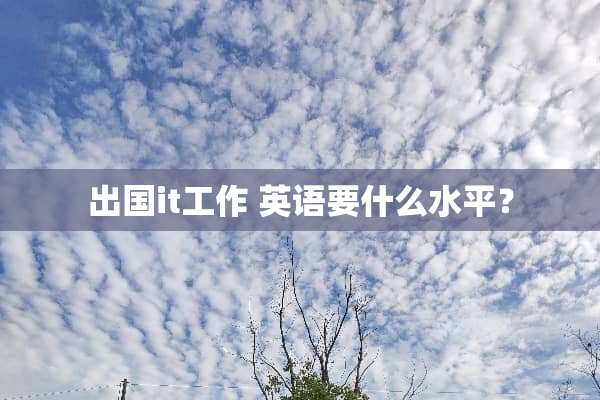 出国it工作 英语要什么水平？