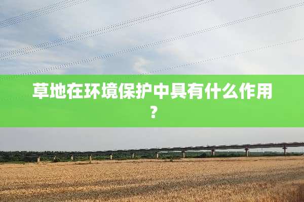 草地在环境保护中具有什么作用？