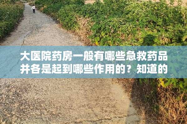 大医院药房一般有哪些急救药品并各是起到哪些作用的？知道的大侠请留言给我哈？