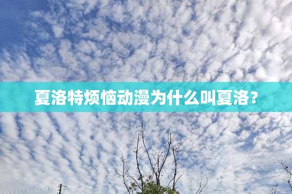 夏洛特烦恼动漫为什么叫夏洛？