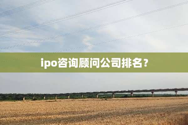 ipo咨询顾问公司排名？