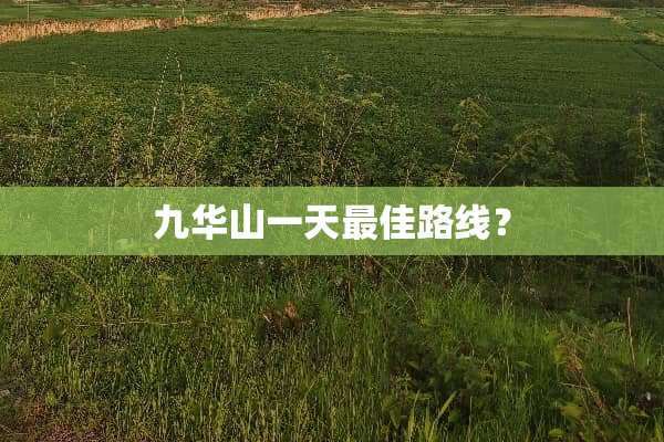 九华山一天最佳路线？