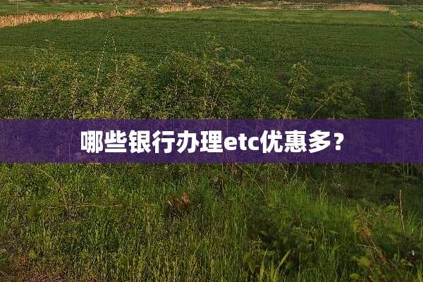 哪些银行办理etc优惠多？