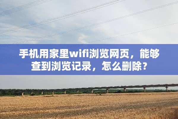 手机用家里wifi浏览网页，能够查到浏览记录，怎么删除？
