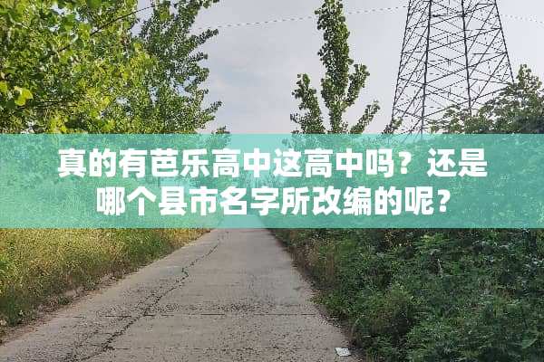 真的有芭乐高中这高中吗？还是哪个县市名字所改编的呢？