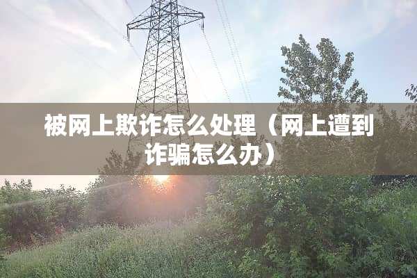 被网上欺诈怎么处理（网上遭到**怎么办）