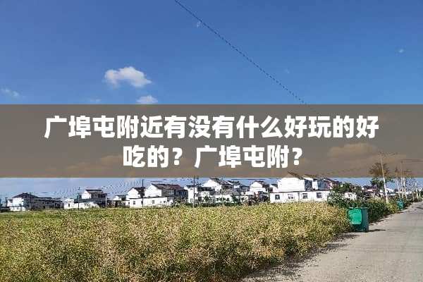 广埠屯附近有没有什么好玩的好吃的？广埠屯附？