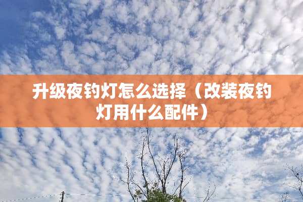 升级夜钓灯怎么选择（改装夜钓灯用什么配件）
