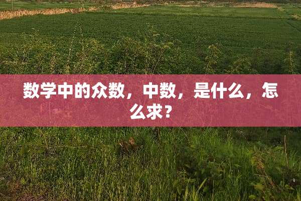 数学中的众数，中数，是什么，怎么求？