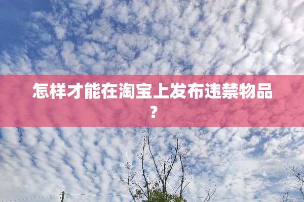 怎样才能在淘宝上发布违禁物品？