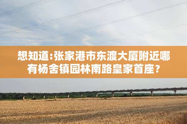 想知道:张家港市东渡大厦附近哪有杨舍镇园林南路皇家首座？
