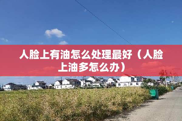 人脸上有油怎么处理最好（人脸上油多怎么办）