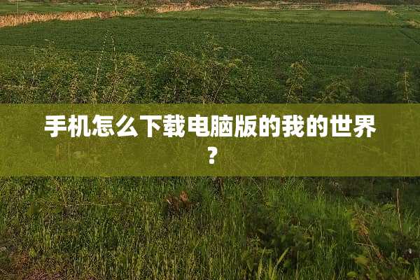 手机怎么下载电脑版的我的世界？