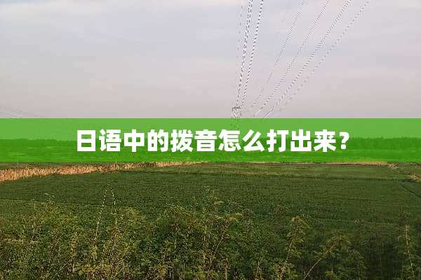 日语中的拨音怎么打出来？