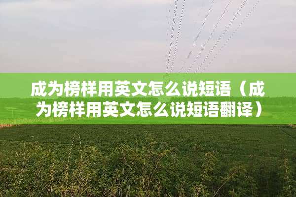 成为榜样用英文怎么说短语（成为榜样用英文怎么说短语翻译）