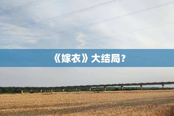 《嫁衣》大结局？