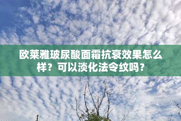 欧莱雅玻尿酸面霜抗衰效果怎么样？可以淡化法令纹吗？