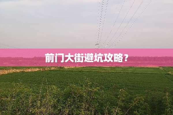 前门大街避坑攻略？