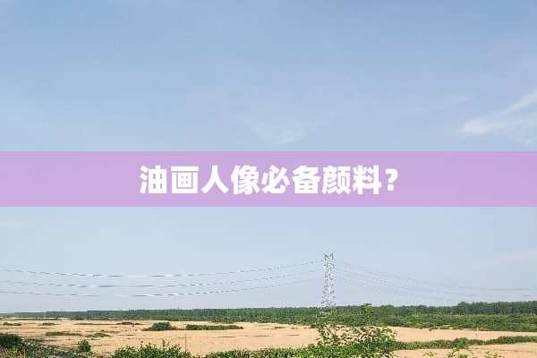 油画人像必备颜料？