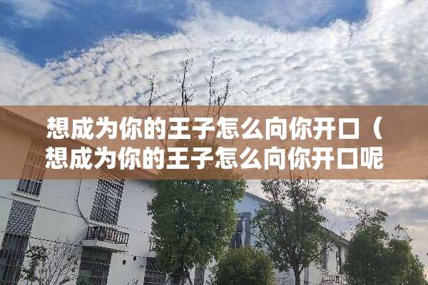 想成为你的王子怎么向你开口（想成为你的王子怎么向你开口呢）