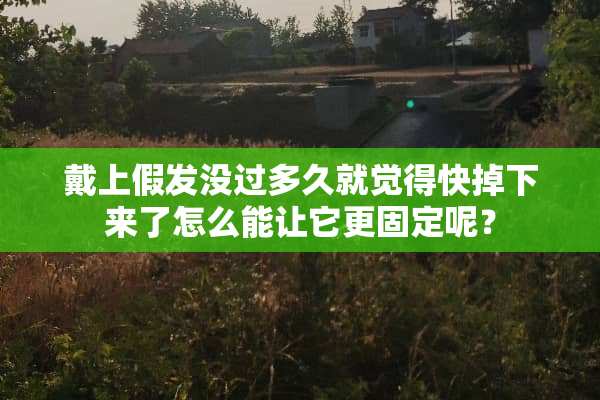 戴上假发没过多久就觉得快掉下来了怎么能让它更固定呢？