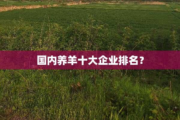 国内养羊十大企业排名？