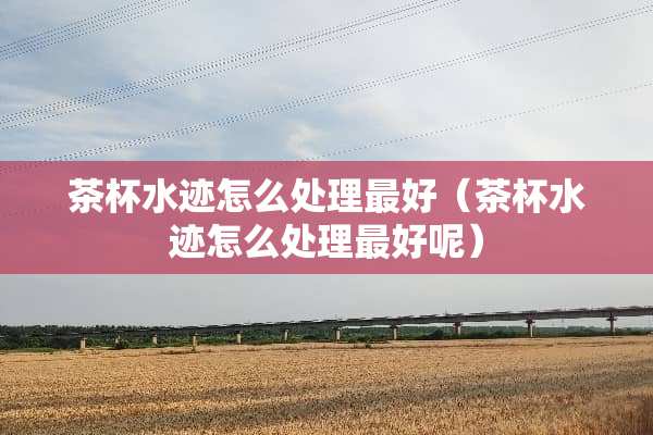茶杯水迹怎么处理最好（茶杯水迹怎么处理最好呢）