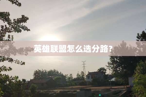 英雄联盟怎么选分路？