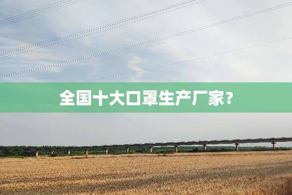 全国十大口罩生产厂家？