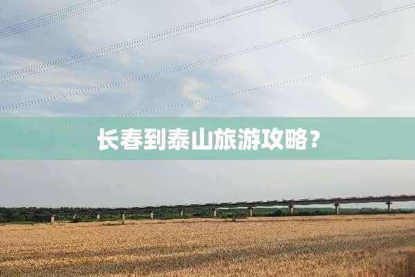 长春到泰山旅游攻略？