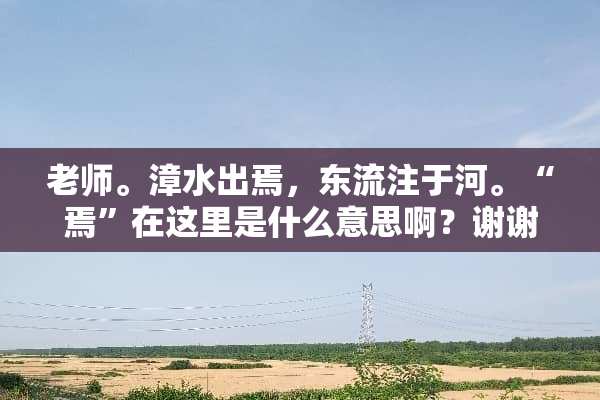 老师。漳水出焉，东流注于河。“焉”在这里是什么意思啊？谢谢？