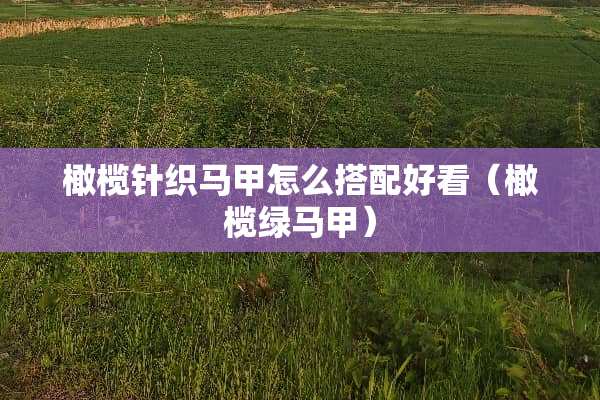 橄榄针织马甲怎么搭配好看（橄榄绿马甲）