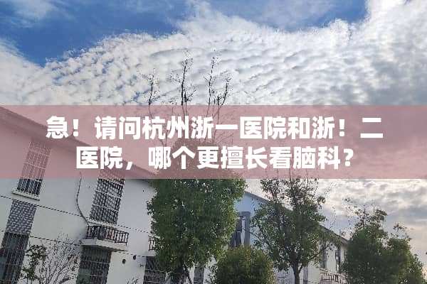 急！请问杭州浙一医院和浙！二医院，哪个更擅长看脑科？