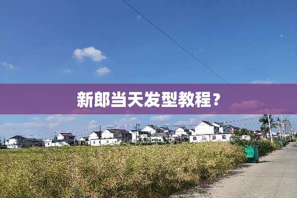 新郎当天发型教程？