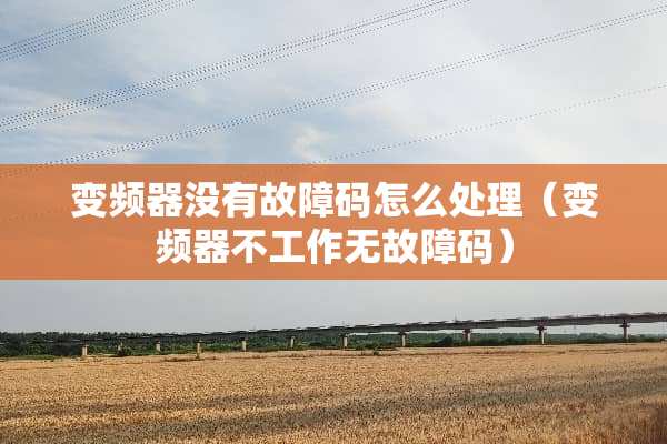 变频器没有故障码怎么处理（变频器不工作无故障码）